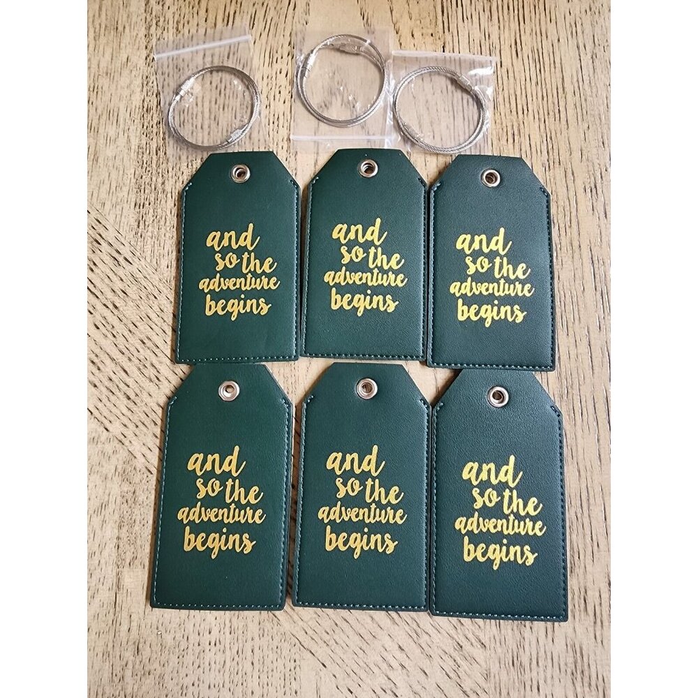Luggage Tags Set Of 6 New NWT Green Graduation Wedding Gift Casmonal 6